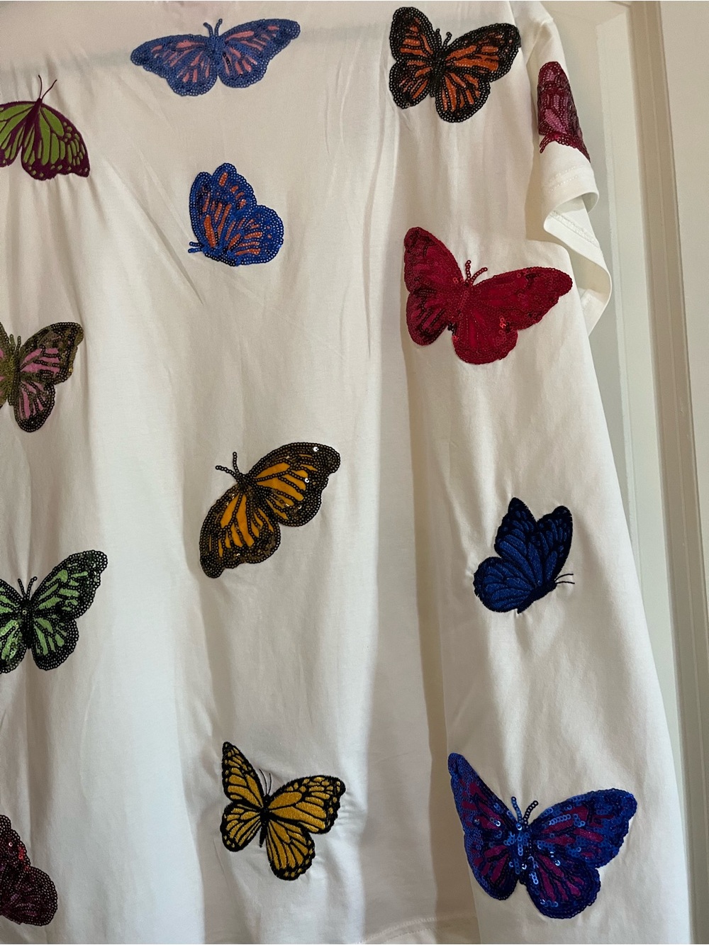Queen of Sparkles NWT Butterfly Tee. Size Large short sleeve colorful - Picture 9 of 13